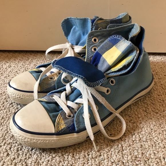 converse double tongue high tops